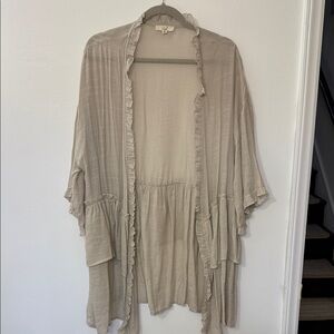 Easel Taupe Open Front Cardigan